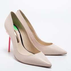 Sophia Webster Beige Leather Pointed Toe Pumps Size 40.5