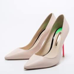 Sophia Webster Beige Leather Pointed Toe Pumps Size 40.5