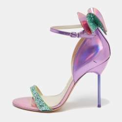 Sophia Webster Multicolor Patent Leather and Glitter Maya Ankle Strap Sandals Size 39.5