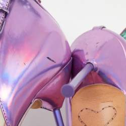Sophia Webster Multicolor Patent Leather and Glitter Maya Ankle Strap Sandals Size 39.5