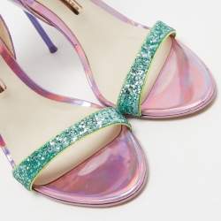 Sophia Webster Multicolor Patent Leather and Glitter Maya Ankle Strap Sandals Size 39.5