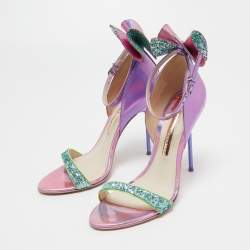 Sophia Webster Multicolor Patent Leather and Glitter Maya Ankle Strap Sandals Size 39.5