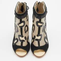 Sophia Webster Black Mesh and Suede Felice Booties Size 36