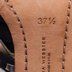 Pre Owned Sophia Webster Black/Rose Gold Suede and Leather Riko Cut Out Sandals Size 37.5