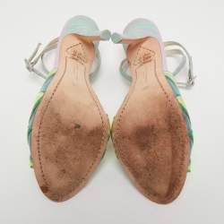 Pre Owned Sophia Webster Multicolor Leather Ankle Strap Sandals Size 38