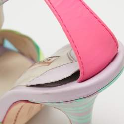 Pre Owned Sophia Webster Multicolor Leather Ankle Strap Sandals Size 38