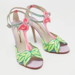 Pre Owned Sophia Webster Multicolor Leather Ankle Strap Sandals Size 38