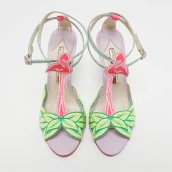 Pre Owned Sophia Webster Multicolor Leather Ankle Strap Sandals Size 38