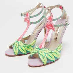 Pre Owned Sophia Webster Multicolor Leather Ankle Strap Sandals Size 38