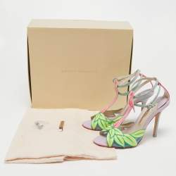 Pre Owned Sophia Webster Multicolor Leather Ankle Strap Sandals Size 38