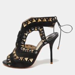 Sophia Webster Black Suede Studded Riko Sandals Size 36
