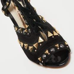 Sophia Webster Black Suede Studded Riko Sandals Size 36