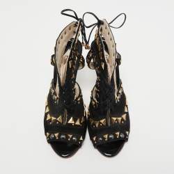Sophia Webster Black Suede Studded Riko Sandals Size 36