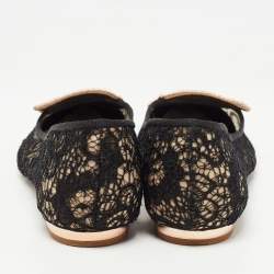 Sophia Webster Black Lace Bibi Butterfly Ballet Flats Size 38.5