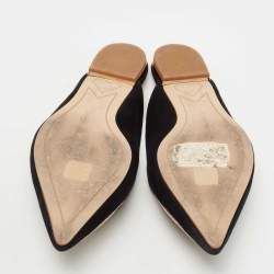 Sophia Webster Black Suede Bibi Butterfly Flat Mules Size 39.5