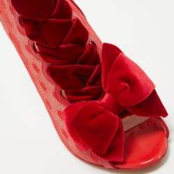 Pre Owned Sophia Webster Red Leather and Mesh Booties Size 39