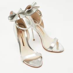 Sophia Webster Metallic Silver Leather Chiara Butterfly Ankle Strap Sandals Size 35.5