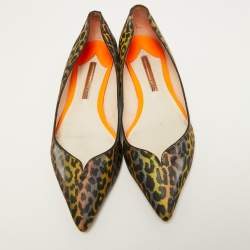 Sophia Webster Multicolor PVC  Lola Holographic Leopard Ballet Flats Size 39.5
