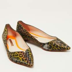 Sophia Webster Multicolor PVC  Lola Holographic Leopard Ballet Flats Size 39.5