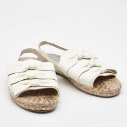 Sophia Webster White Leather Angelo Butterfly Slingback Sandals Size 38