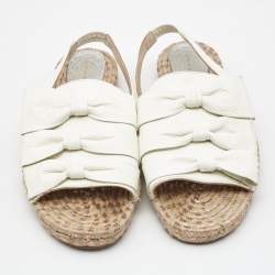 Sophia Webster White Leather Angelo Butterfly Slingback Sandals Size 38