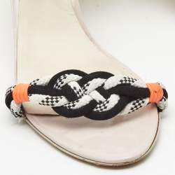 Sophia Webster Multicolor Leather and Canvas Ankle Strap Sandals Size 41