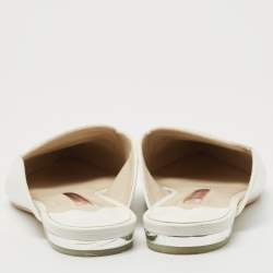 Sophia Webster White Leather Bibi Butterfly Flat Mules Size 38