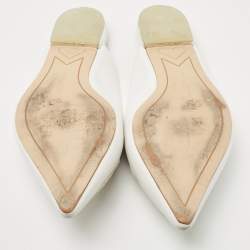 Sophia Webster White Leather Bibi Butterfly Flat Mules Size 38