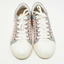 Pre Owned Sophia Webster White Leather Riko Sneakers Size 39