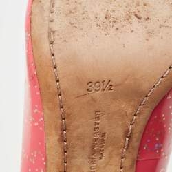 Pre Owned Sophia Webster Pink Glitter Patent Leather Pointed Toe Pumps Size 39.5