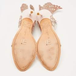 Pre Owned Sophia Webster Pink Leather and Glitter Evangeline Ankle Strap Sandals Size 40