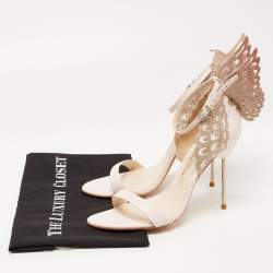 Pre Owned Sophia Webster Pink Leather and Glitter Evangeline Ankle Strap Sandals Size 40