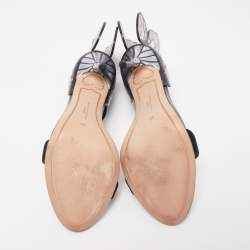 Pre Owned Sophia Webster Black Suede and Iridescent Leather Chiara Ankle Strap Sandals Size 38