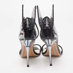 Pre Owned Sophia Webster Black Suede and Iridescent Leather Chiara Ankle Strap Sandals Size 38