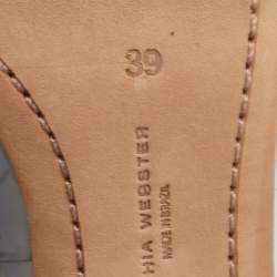 Pre Owned Sophia Webster Metallic Silver Leather Coco Flamingo Pointed Toe Pumps Size 39