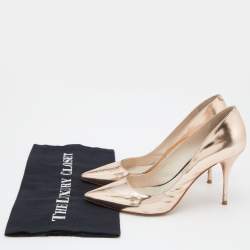 Sophia Webster Metallic Rose Gold Leather Coco Flamingo Pointed Toe Pumps Size 38.5