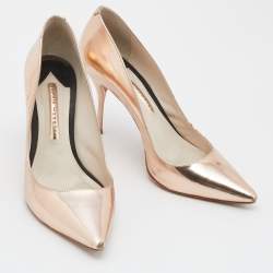 Sophia Webster Metallic Rose Gold Leather Coco Flamingo Pointed Toe Pumps Size 38.5