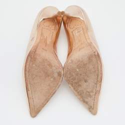 Sophia Webster Metallic Rose Gold Leather Coco Flamingo Pointed Toe Pumps Size 38.5