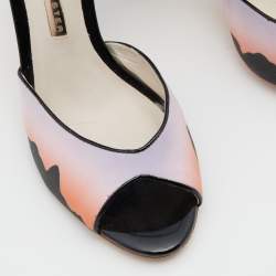 Sophia Webster Multicolor Satin and Patent Leather Ankle Tie Sandals Size 38