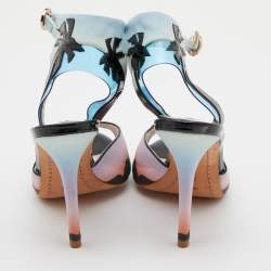Sophia Webster Multicolor Satin and Patent Leather Ankle Tie Sandals Size 38