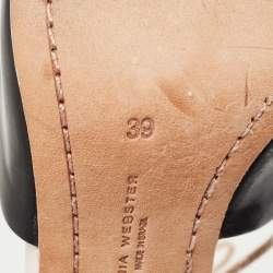 Pre Owned Sophia Webster Tricolor Leather and Satin Rousseau Jungle Ankle Tie Pumps Size 39