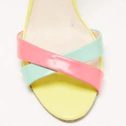 Pre Owned Sophia Webster Multicolor Leather and Printed Fabric Nicole Ankle Strap Sandals Size 41