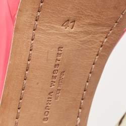 Pre Owned Sophia Webster Pink Leather Criss Cross Platform Ankle Strap Sandals Size 41