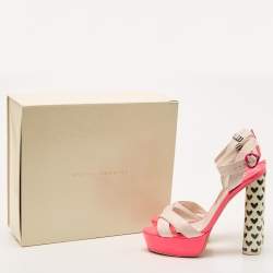 Pre Owned Sophia Webster Pink Leather Criss Cross Platform Ankle Strap Sandals Size 41