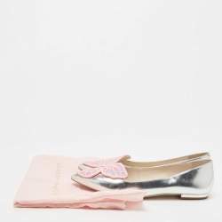 Sophia Webster Silver Leather Bibi Butterfly Ballet Flats Size 40.5