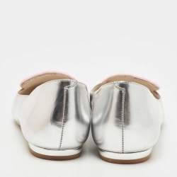 Sophia Webster Silver Leather Bibi Butterfly Ballet Flats Size 40.5