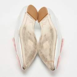Sophia Webster Silver Leather Bibi Butterfly Ballet Flats Size 40.5