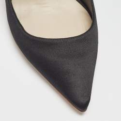 Sophia Webster Black Satin Coco Crystal Embellished Pointed Toe Pumps Size 39.5