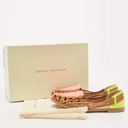 Sophia Webster Multicolor Woven Leather and Patent Loafers Size 36 