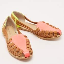 Sophia Webster Multicolor Woven Leather and Patent Loafers Size 36 